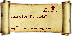 Leimeter Marcián névjegykártya